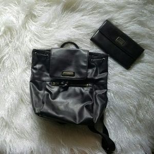 Esprit Backpack Purse & Matching Wallet