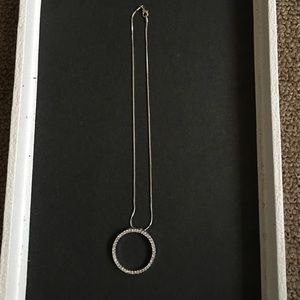 NEW circle cubic zirconia pendent necklace