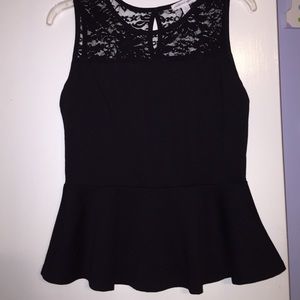 Black Peplum Top