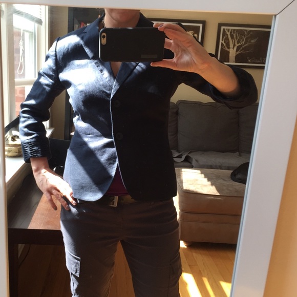 Navy linen Banana Republic blazer
