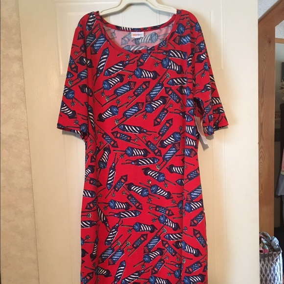 LuLaRoe XL Julia dress!! Firecrackers!