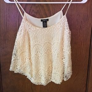 Cream Lace Crop top