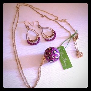 Vera Bradley African Violet Locket Necklace