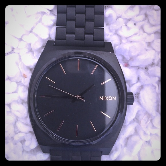 Nixon all black rose gold women's watch