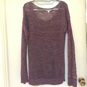 LAST CHANCE!!! Deep purple and white knit sweater