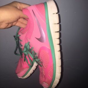 Pink and Green Nikes