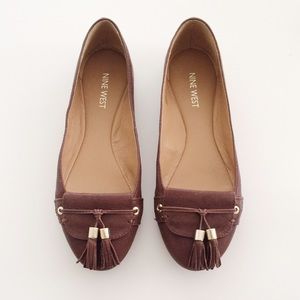 Nine West Brown Tassel Flats.