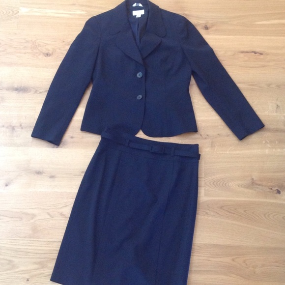 Talbots 2 piece blk jacket and straight skirt