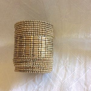Handmade Ethnic Bohemian Gold Plated Beaded Cuff