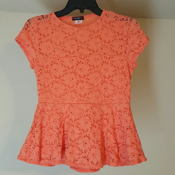 Coral floral blouse