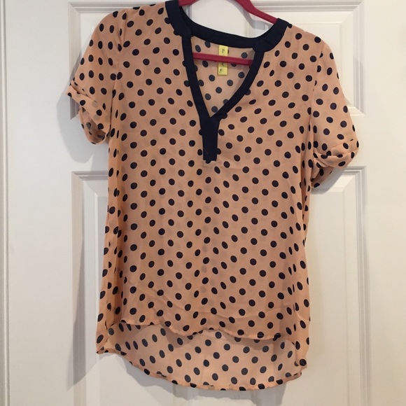 Ocean polka dot flowy dress shirt