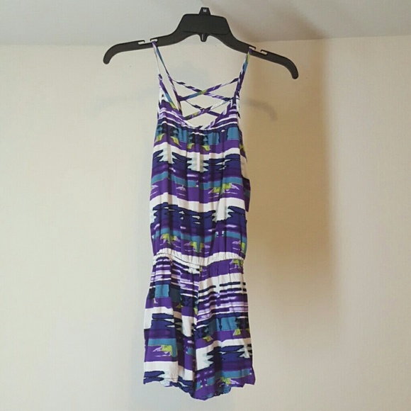 Purple patterned romper