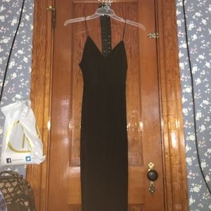 Boohoo Black Slinky midi dress