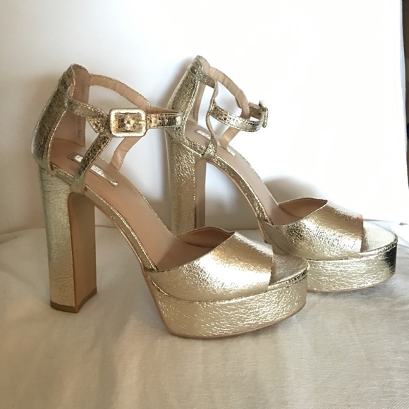 Gold Topshop Platform Sandals