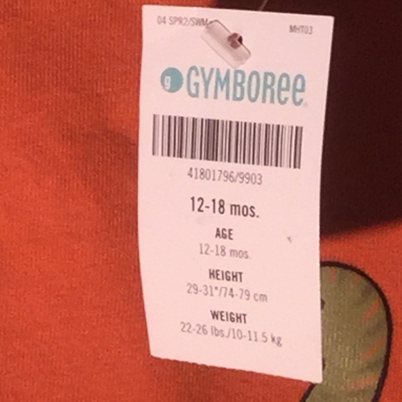 Gymboree orange dinosaur tee for 12-18 mos-NWT - Picture 6 of 6