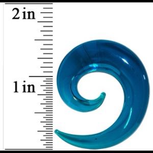 7/16" Teal Ocean Waves Glass Spiral Tapers
