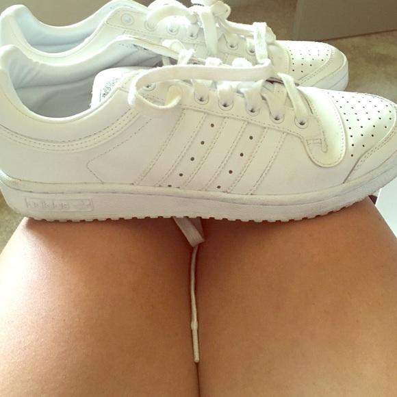Adidas all white sneakers