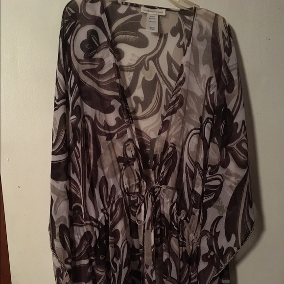 Brown swim coverup