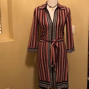 Laundry zip front multi color dress