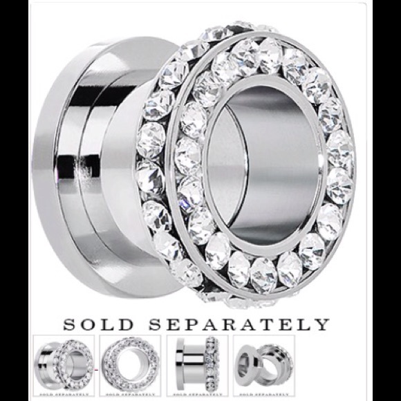 7/16'' Steel Double Row Clear Gem Super Bling