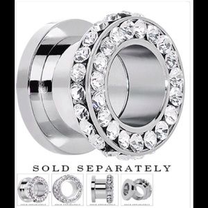 7/16'' Steel Double Row Clear Gem Super Bling