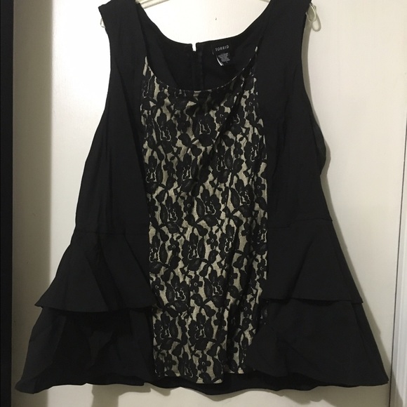 Black peplum top