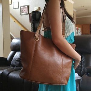 Michael Kors Jet Set Brown leather tote