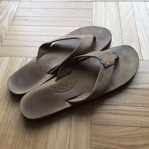 RAINBOW Leather Flip Flops - Size 8.5