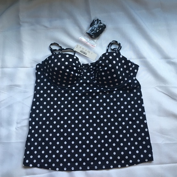 J. Crew Dotty Underwire Tankini Top NWT