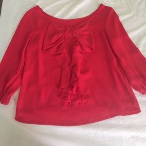 Red Bow Back Blouse