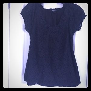Black Lace short sleeve shirt