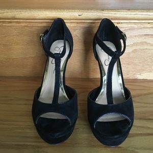 Jessica Simpson Black Velvet Pumps 6.5