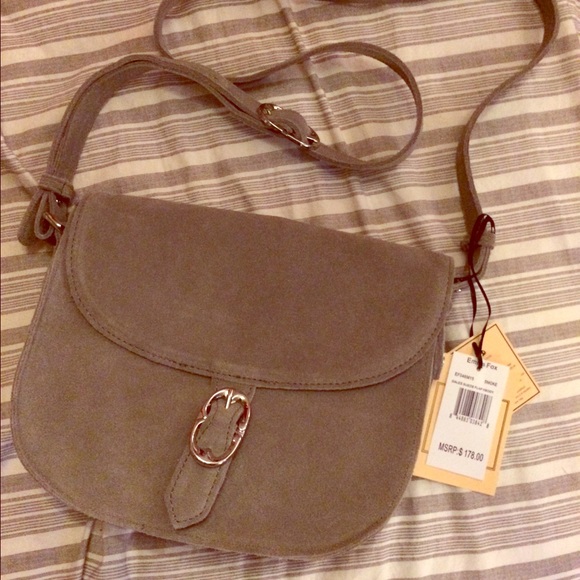 Emma Fox Handbags - Emma Fox Grey Suede Crossbody
