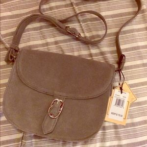 Emma Fox Grey Suede Crossbody