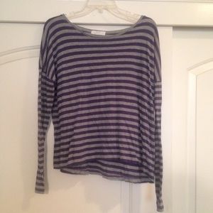 Slouchy, striped long sleeve tee