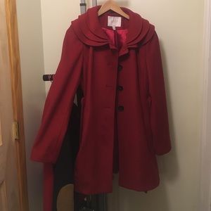 Red pea coat
