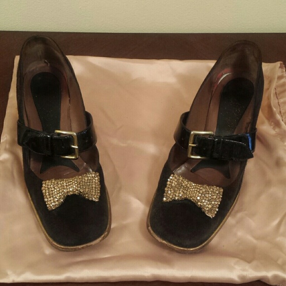 Black suede Marni shoes