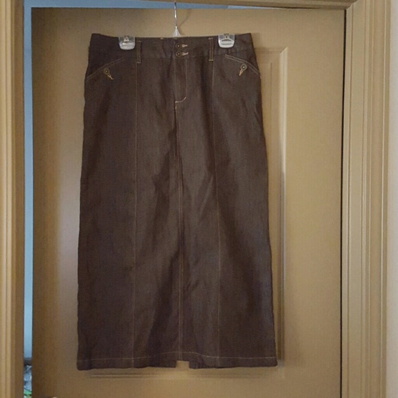 Brown  Denim Skirt