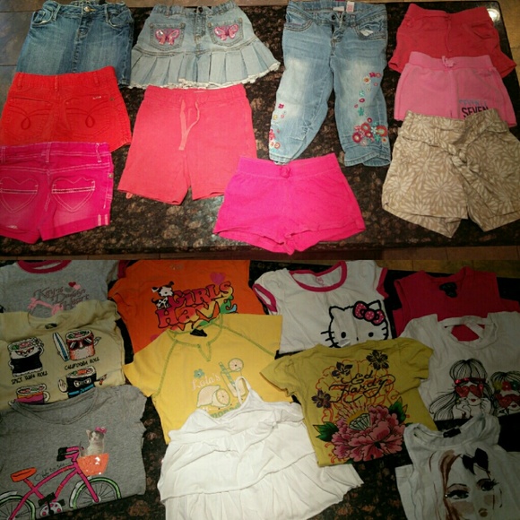 Girls sz 5  shorts and shirts