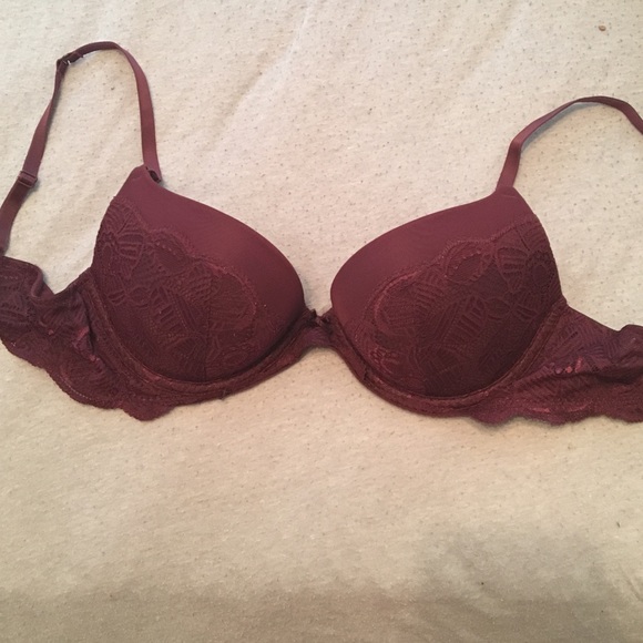Dark red push up Aerie bra - removable padding
