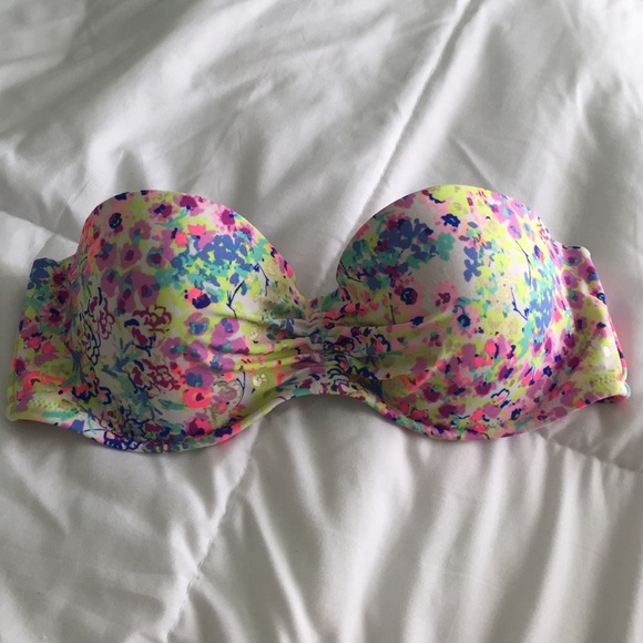 VS Flirt bandeau bikini top in floral 34C
