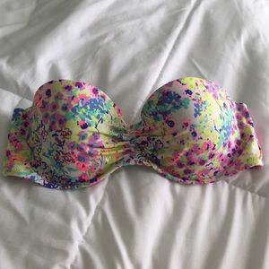 VS Flirt bandeau bikini top in floral 34C
