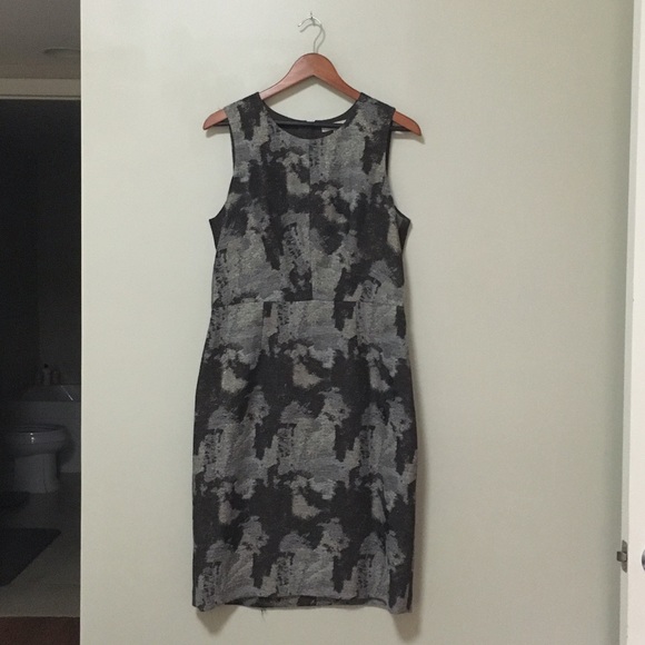 Banana Republic Tweed Dress in Gold/Brown/Gray