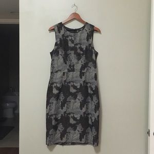 Banana Republic Tweed Dress in Gold/Brown/Gray