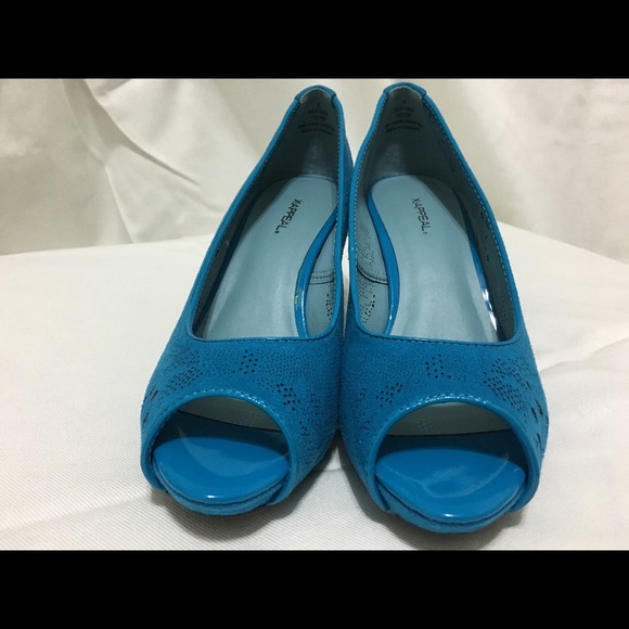 Brand New Blue Peep Toe Heels size 8