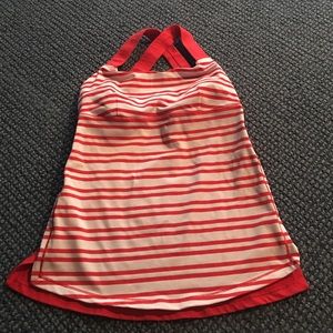 LuluLemon red and white striped top