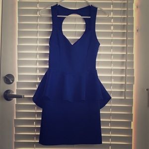 Royal Blue Mini Dress with back cutouts