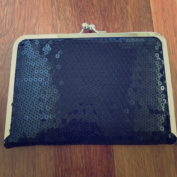 Black sequin clutch