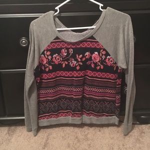 flowered girls long sleeve shirt