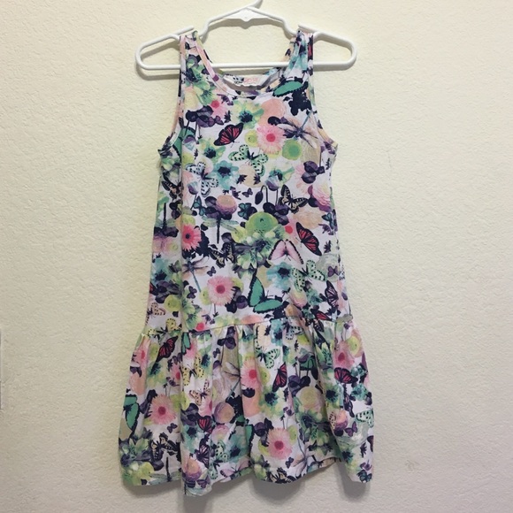 H&M floral and butterfly dress! Size 4-6Y girls